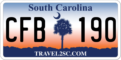 SC license plate CFB190