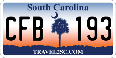 SC license plate CFB193