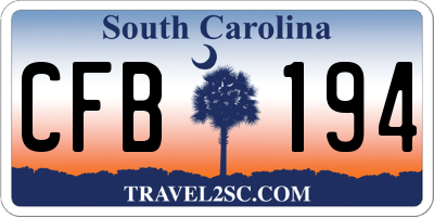 SC license plate CFB194