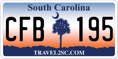 SC license plate CFB195