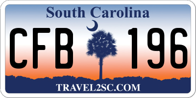 SC license plate CFB196