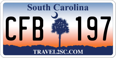 SC license plate CFB197