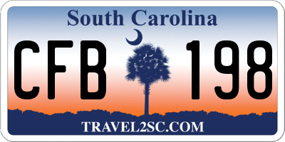 SC license plate CFB198