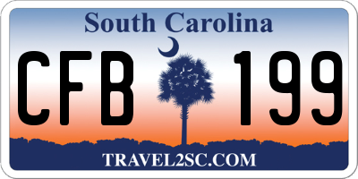 SC license plate CFB199