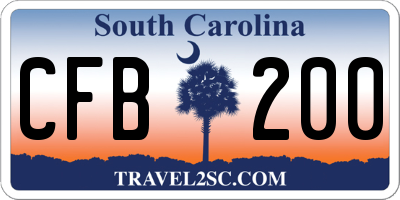 SC license plate CFB200