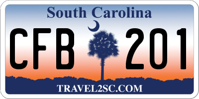 SC license plate CFB201