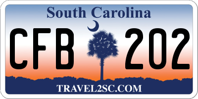 SC license plate CFB202