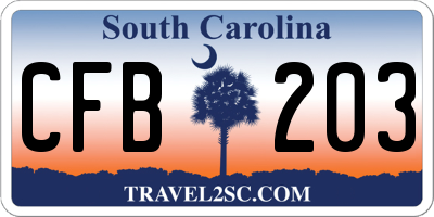 SC license plate CFB203
