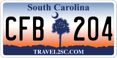 SC license plate CFB204