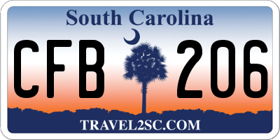 SC license plate CFB206