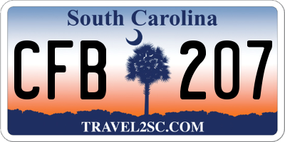 SC license plate CFB207