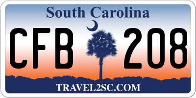 SC license plate CFB208