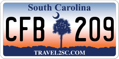 SC license plate CFB209