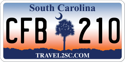 SC license plate CFB210