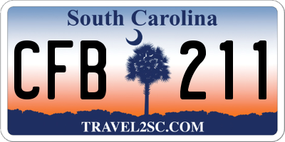 SC license plate CFB211