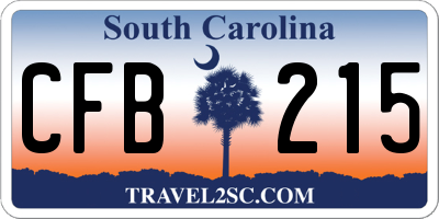 SC license plate CFB215
