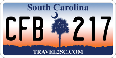 SC license plate CFB217
