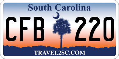 SC license plate CFB220