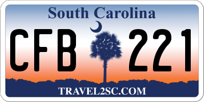 SC license plate CFB221