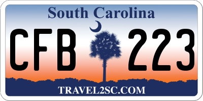 SC license plate CFB223