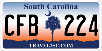 SC license plate CFB224