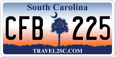 SC license plate CFB225