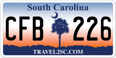 SC license plate CFB226