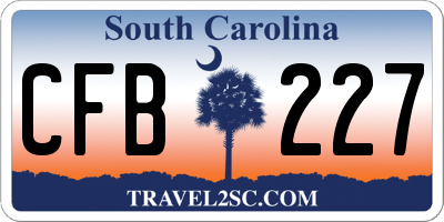 SC license plate CFB227