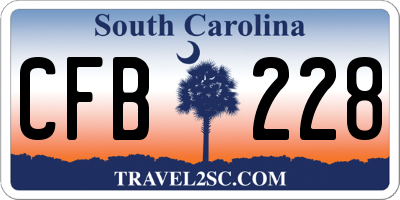 SC license plate CFB228