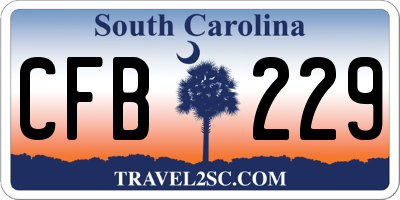 SC license plate CFB229