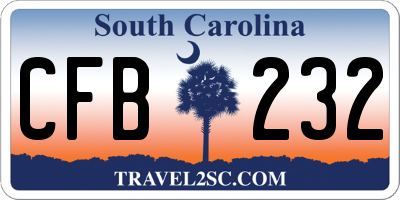 SC license plate CFB232