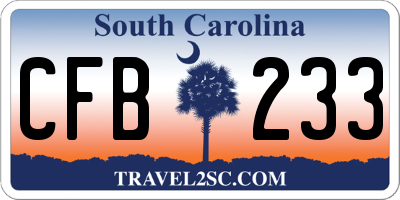 SC license plate CFB233
