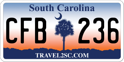 SC license plate CFB236