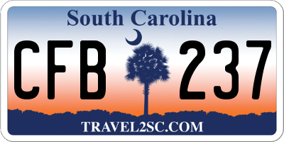 SC license plate CFB237