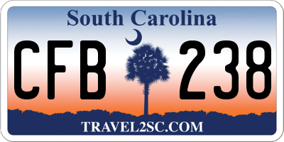 SC license plate CFB238