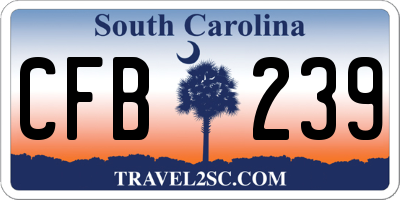 SC license plate CFB239