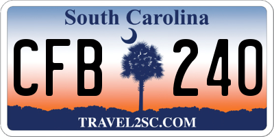 SC license plate CFB240