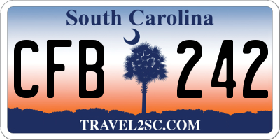 SC license plate CFB242