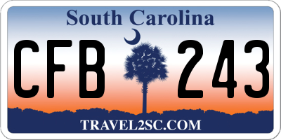 SC license plate CFB243
