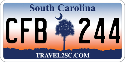 SC license plate CFB244