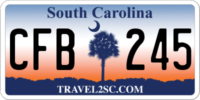SC license plate CFB245