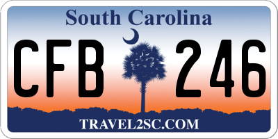 SC license plate CFB246