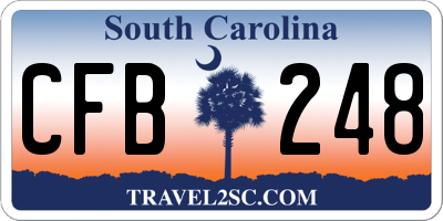 SC license plate CFB248