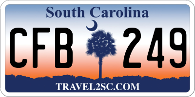 SC license plate CFB249