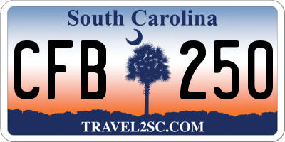 SC license plate CFB250