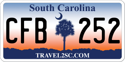SC license plate CFB252