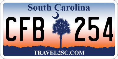 SC license plate CFB254