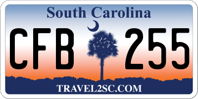 SC license plate CFB255