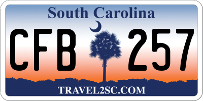 SC license plate CFB257