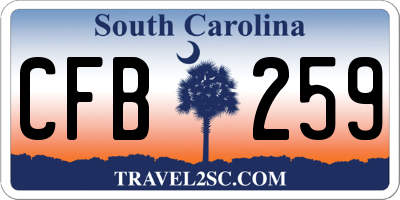 SC license plate CFB259